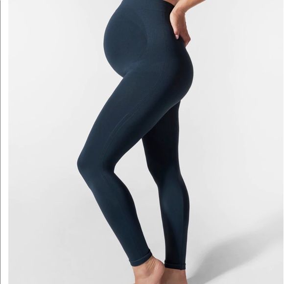BLANQI Pants & Jumpsuits Blanqi Maternity Belly Support Leggings Dark Gray Worn Thru One